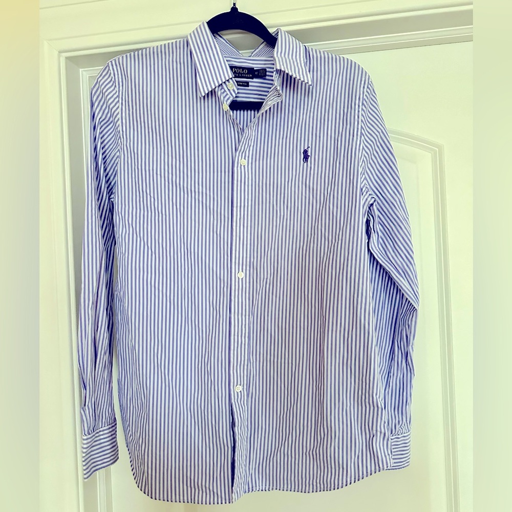 Ralph Lauren Purple Striped Women’s Button Down Shirt